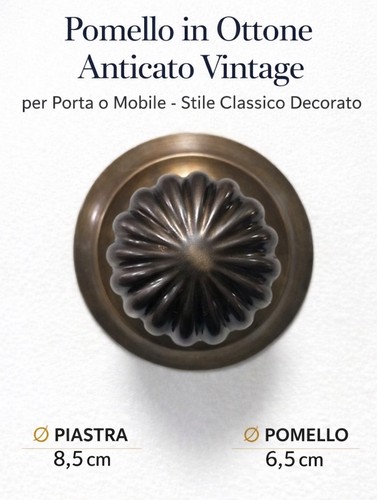 Pomello ottone anticato - in,